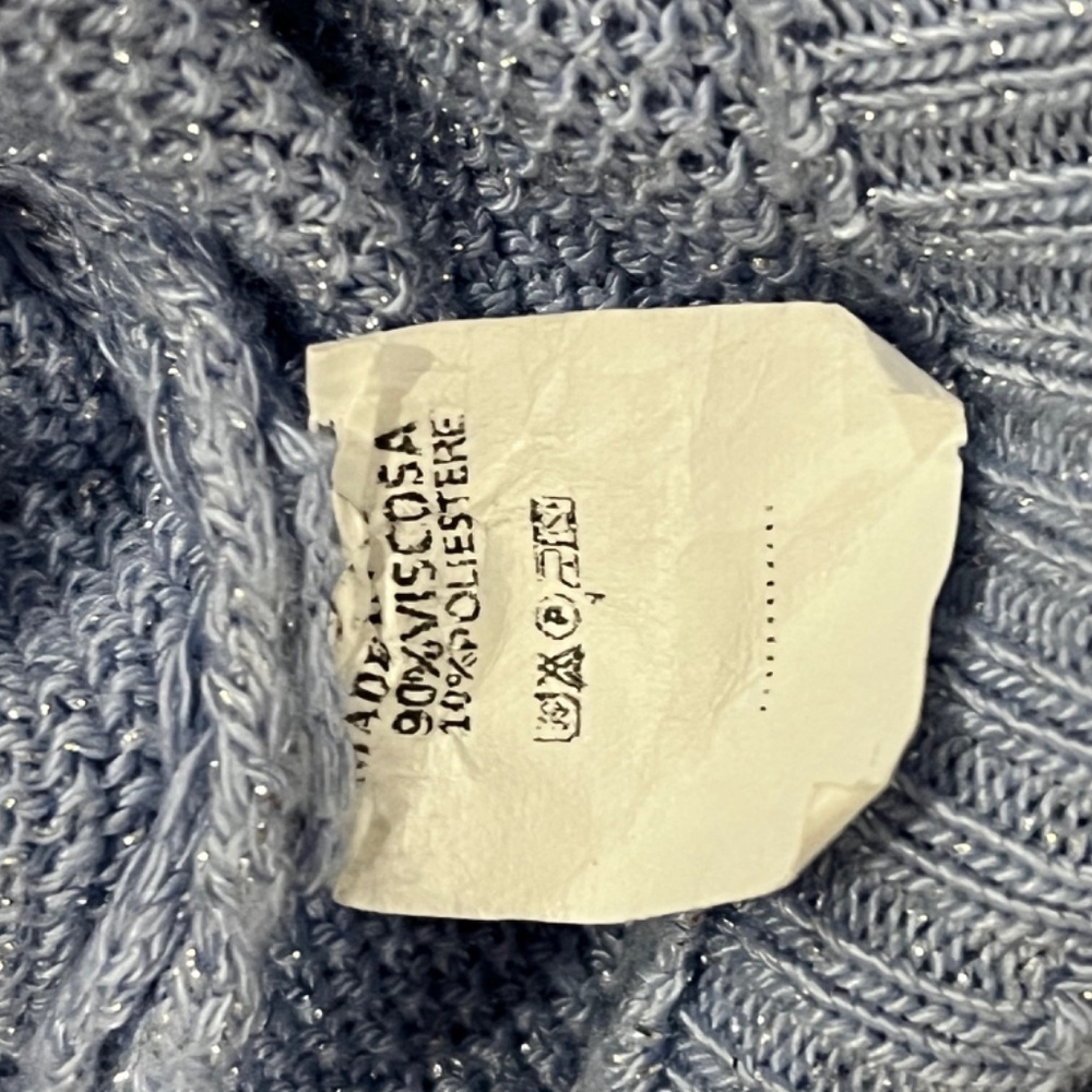 Sunny Studio Blue Women's Glittery Sweater Top View 3